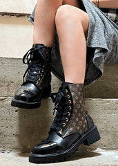 Luxury Combat Ankle Boots -Black