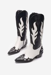Two-Tone Cowboy Boots -Black