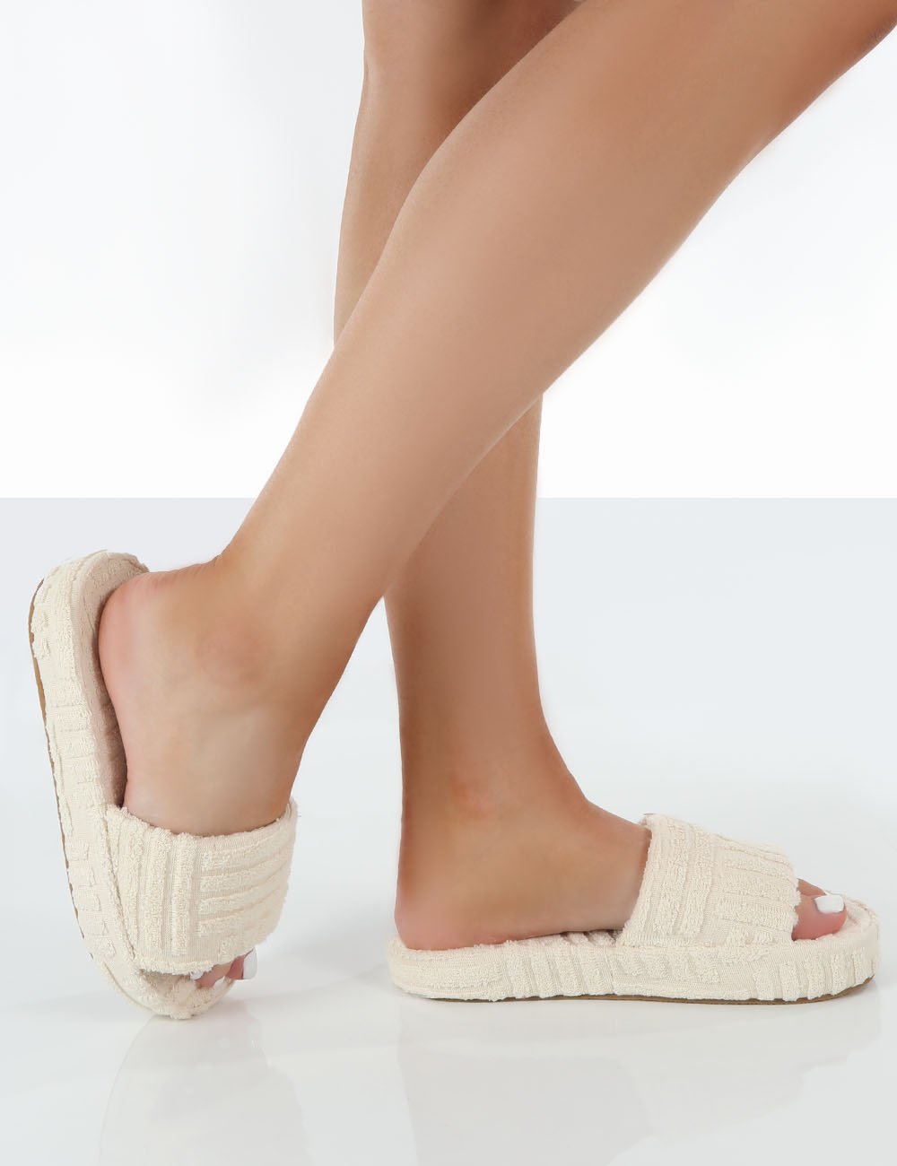 JUICY TERRY TOWELLING SLIDER -BEIGE