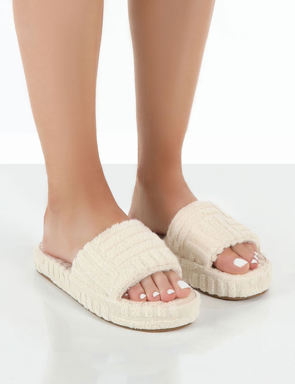 JUICY TERRY TOWELLING SLIDER -BEIGE