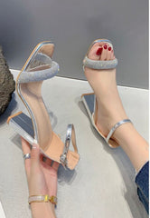 New Heel Sandals -Silver