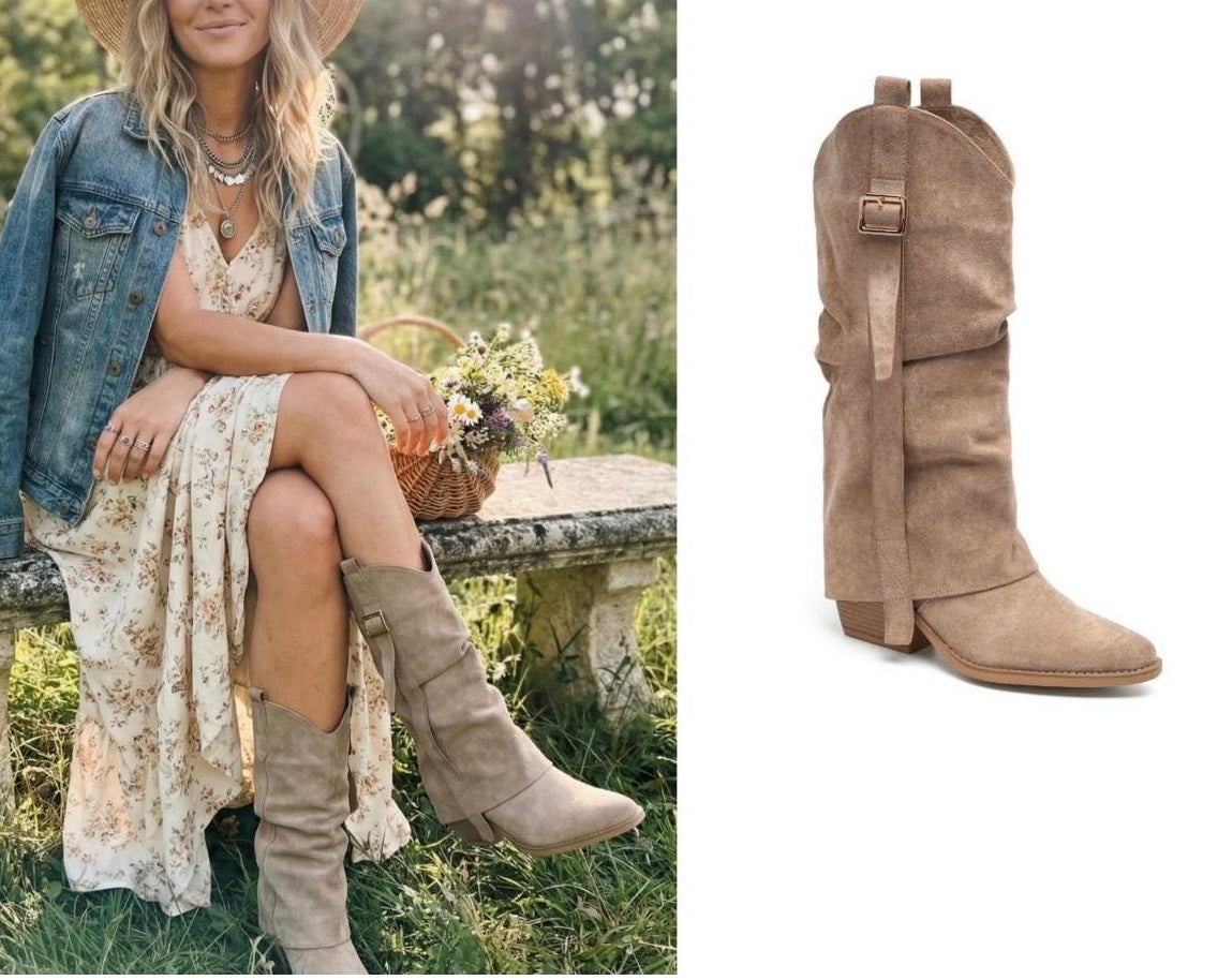 Fringe Mid-Calf Western Boots