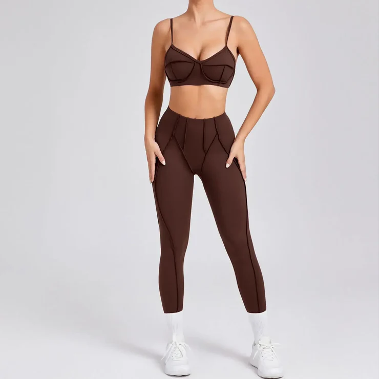 Sculpt Seamless Activewear Set –Brown
