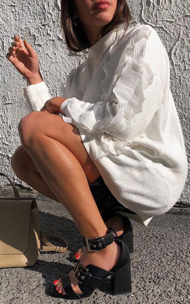 Buckle Block Heels -Black