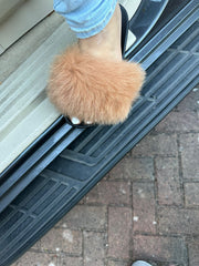 Faux Fur Sliders -Camel